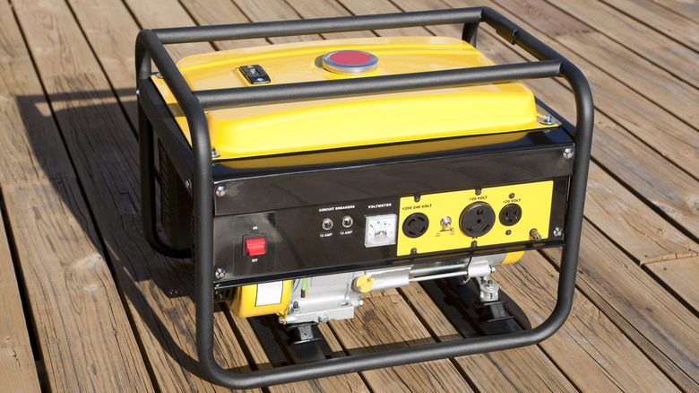 Small generator on wood