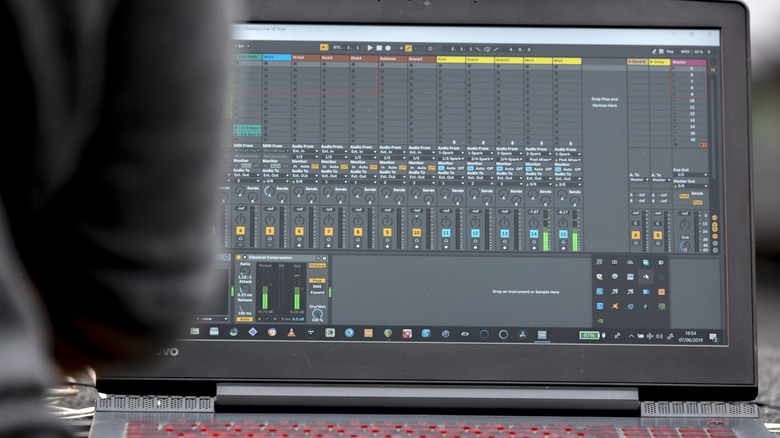Ableton Live running on laptop