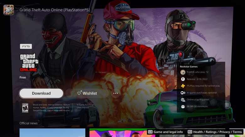 GTA Online PS5 download