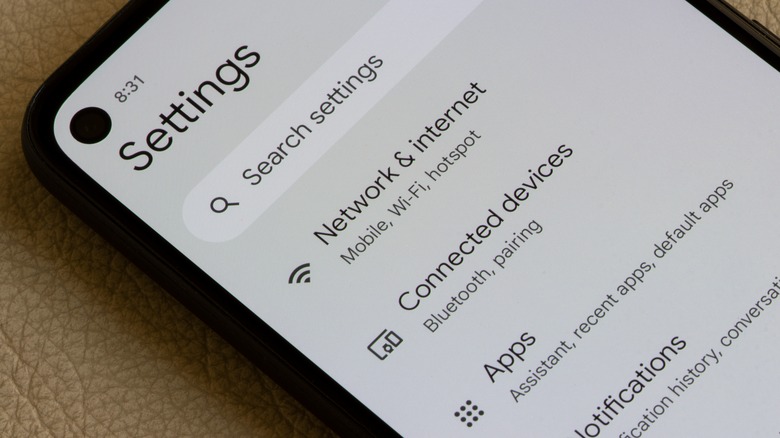 android phone settings app