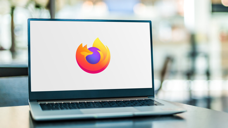 Firefox logo on laptop screen