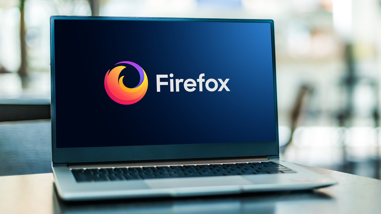 Firefox logo on screen