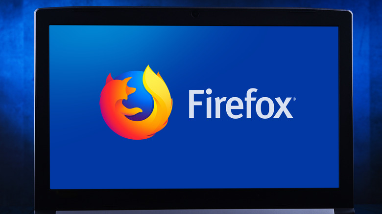 Firefox logo on a laptop 