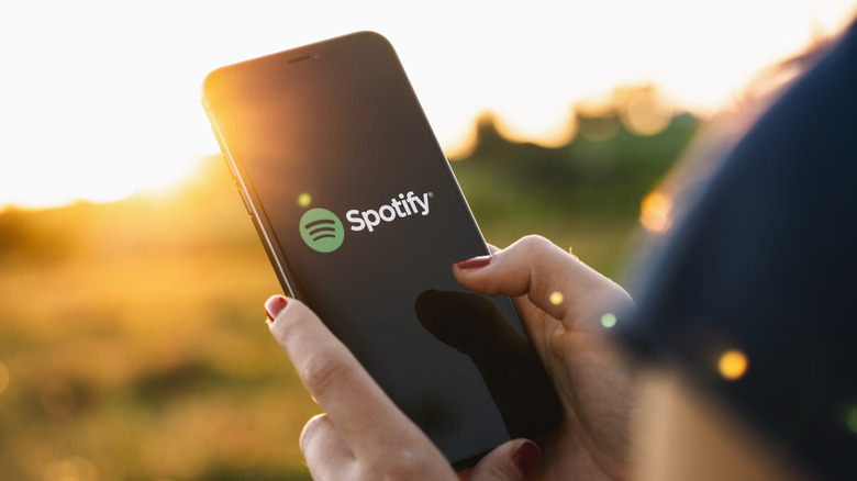 woman using spotify