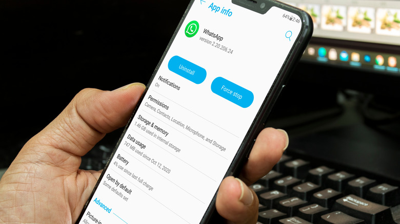 WhatsApp info section Android Settings