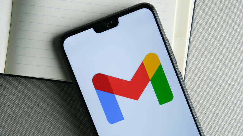 Phone with Gmail logo