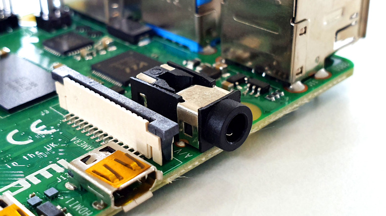 Raspberry Pi computer board with attached camera module