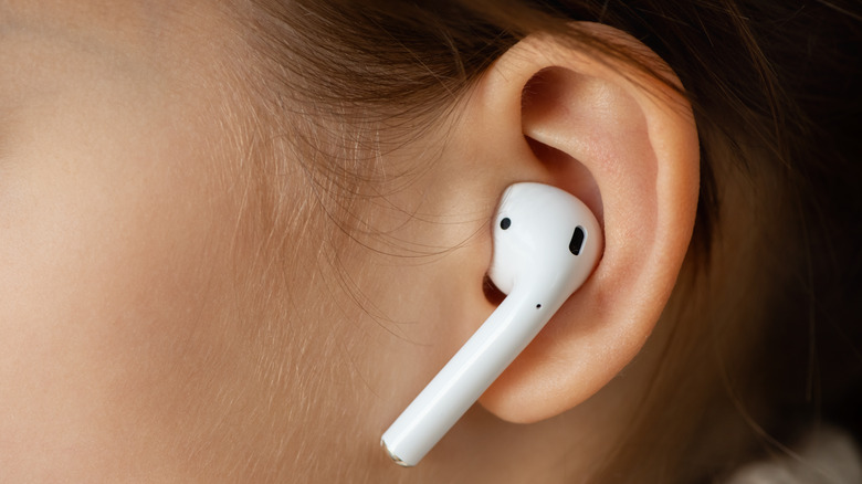 Closeup AirPods ear