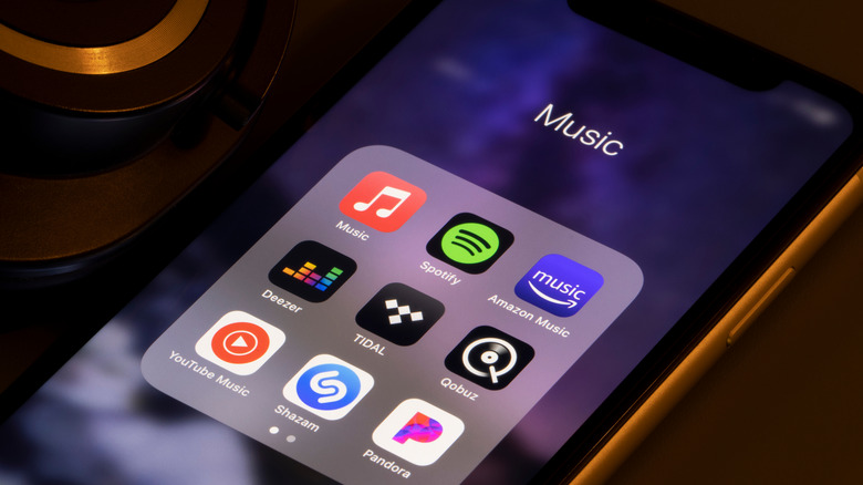 iPhone with music apps
