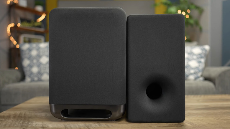Sony SA-SW5 and SA-SW3 subwoofers side by side