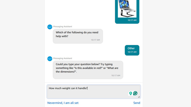 Conversation With Amazon Seller Messaging Assistant