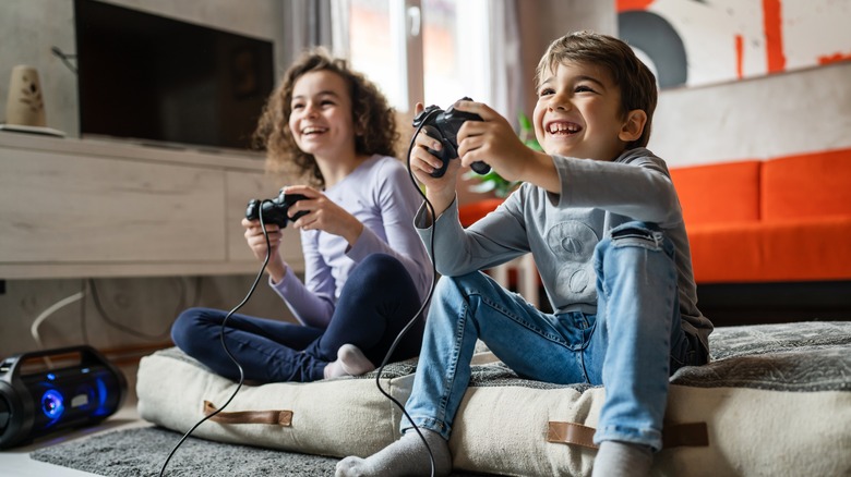 two children gaming