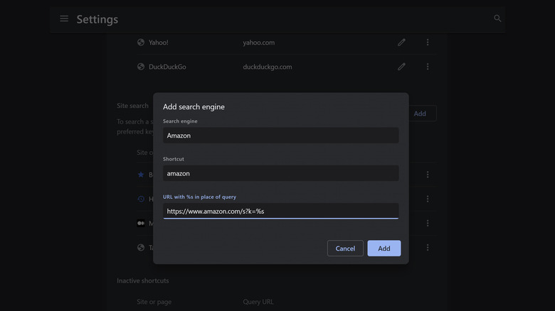 Google Chrome custom Amazon search