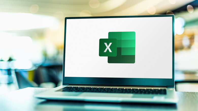 Microsoft Excel logo on laptop