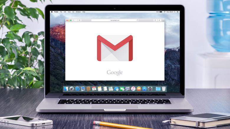 gmail on Macbook screen