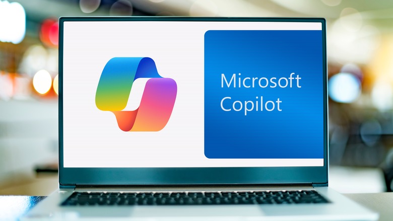 microsoft copilot logo on a laptop screen