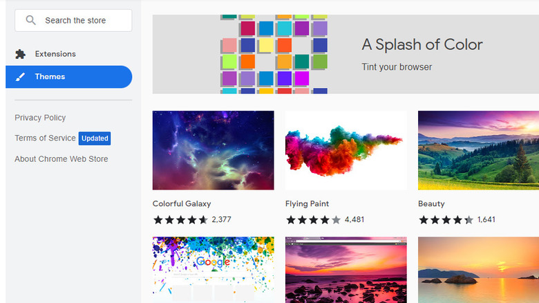 google chrome themes