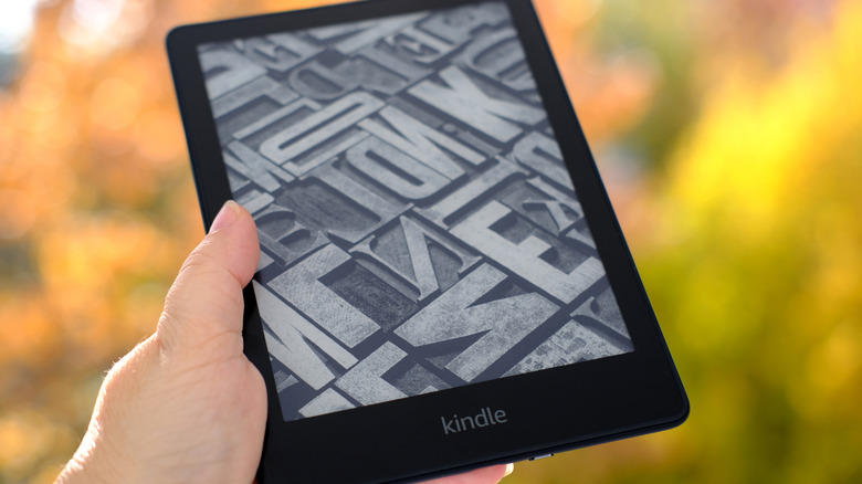 Kindle showing screensaver