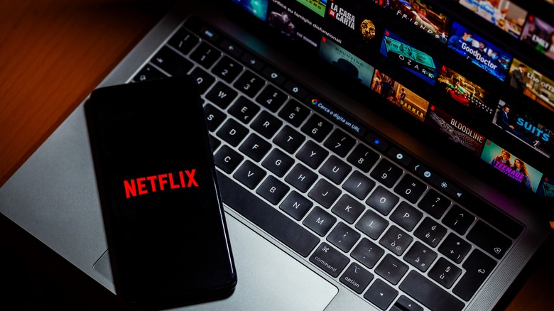 Netflix on laptop and phone