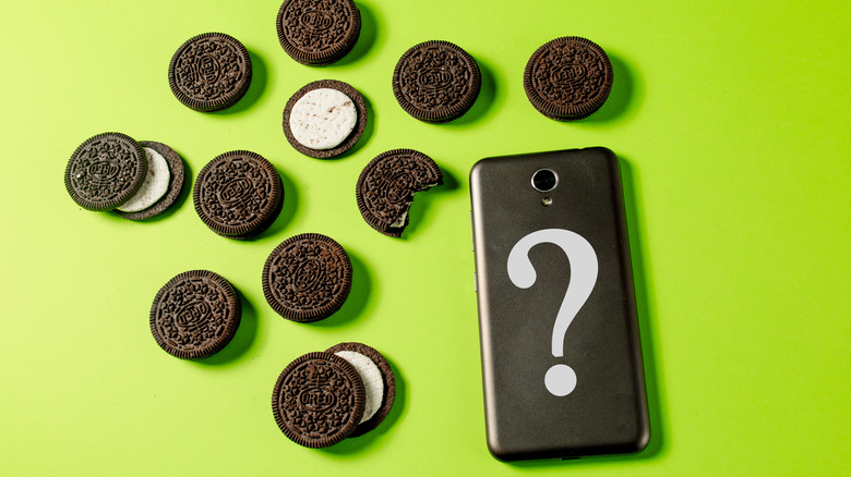 cellphone and oreo cookies