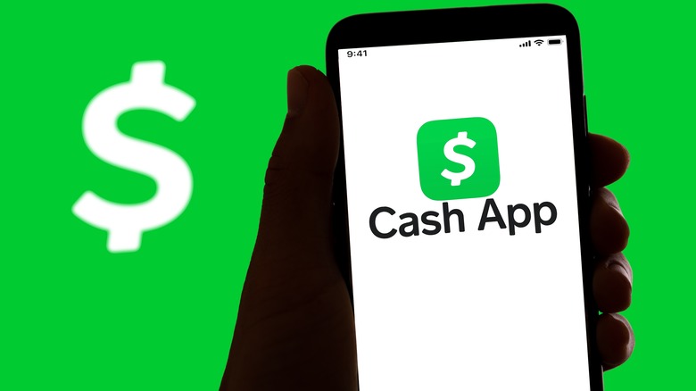 cashapp on phone against green