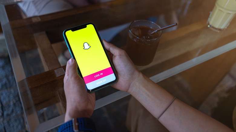Person using Snapchat