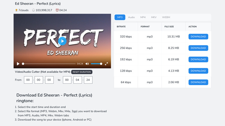 YouTube to MP3 website