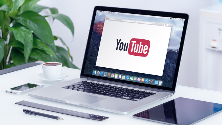 Youtube website open on a Macbook