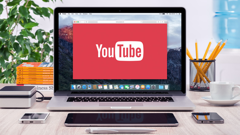 YouTube website open on a Mac