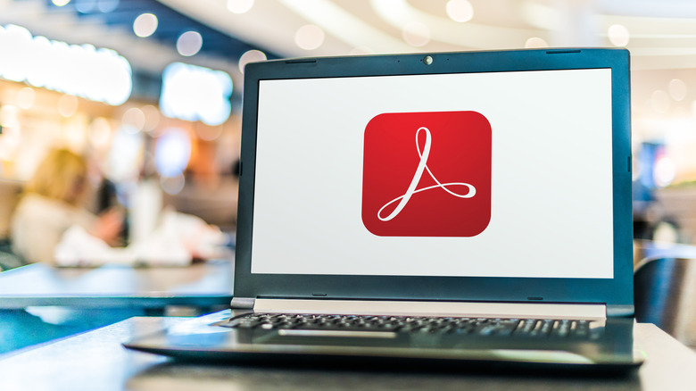 pdf logo on a laptop