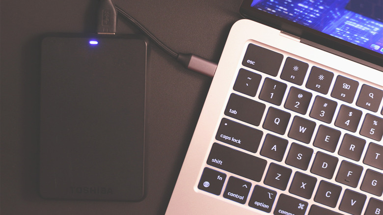 Hard disk connected to a MacBook