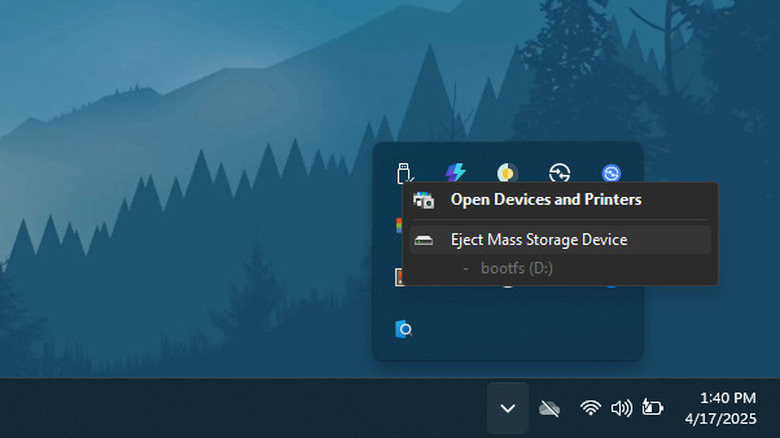 Ejecting USB drive from the Windows system tray