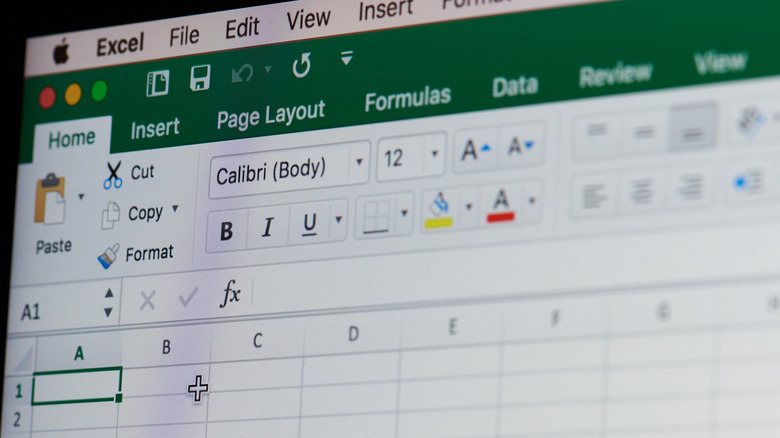 photo of Excel spreadsheet window