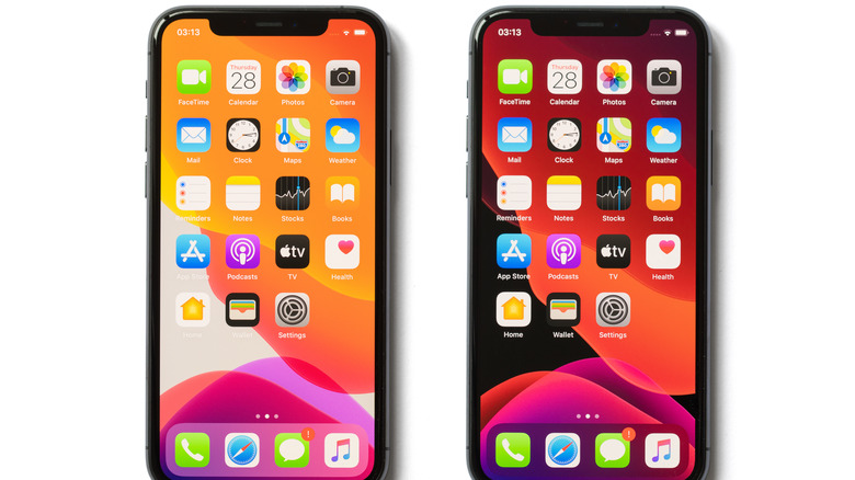 iphones in light and dark mode
