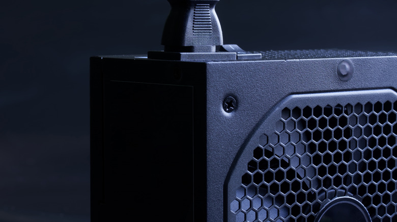 Close up of a PC power supply