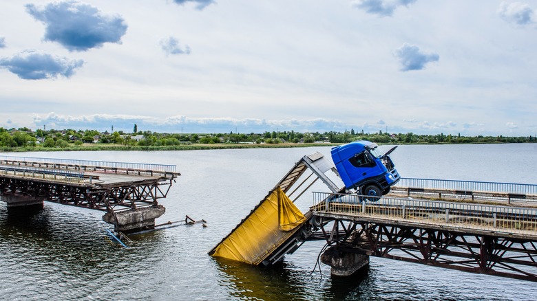 A submerged car