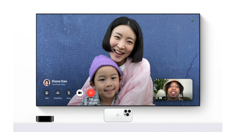 people FaceTiming on Apple TV and iPhone