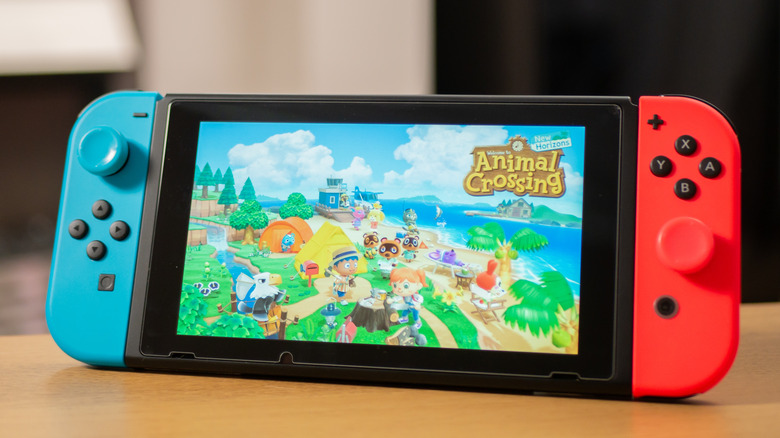 Nintendo Switch playing Animal Crossing