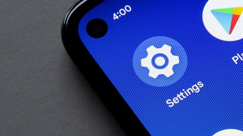 Settings icon on Google Pixel