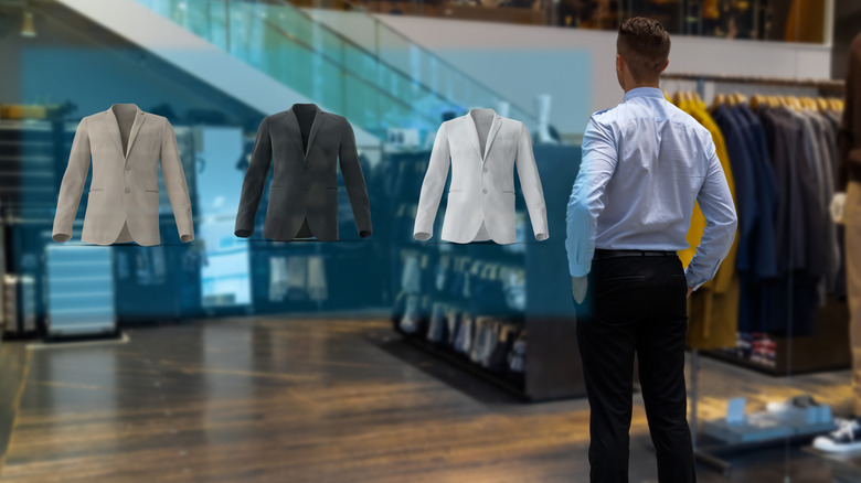 Concept of virtual jacket shopping