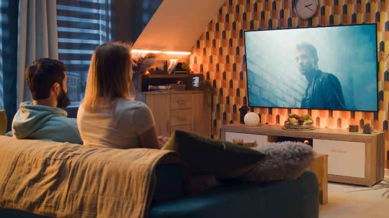 Couple watching TV