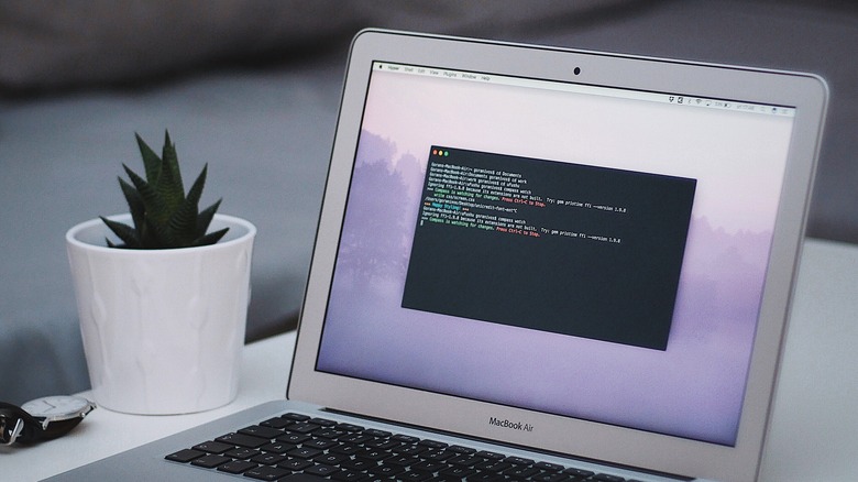 code on Macbook screen 
