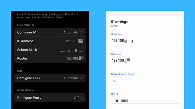 Finding default gateway on iPhone and Samsung
