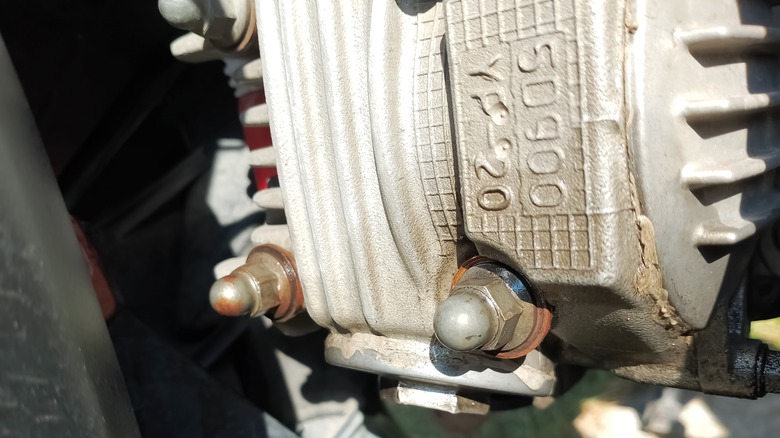 View of stamped engine number