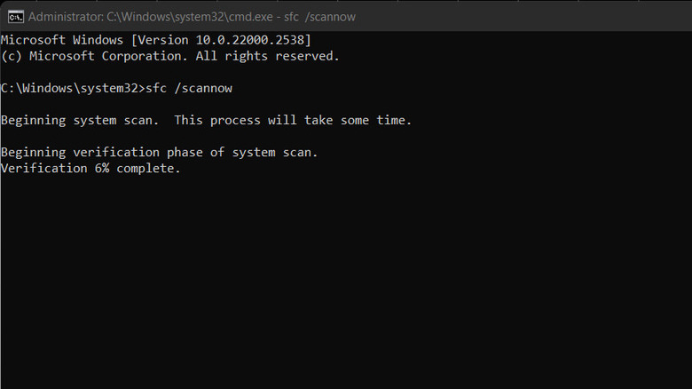 SFC scan in Windows
