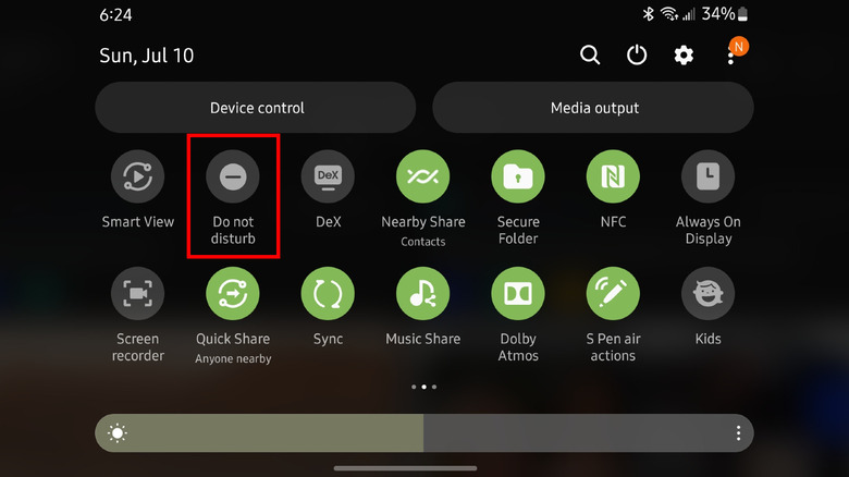 android do not disturb screenshot
