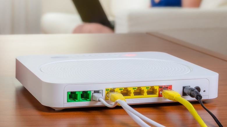 Modem on table