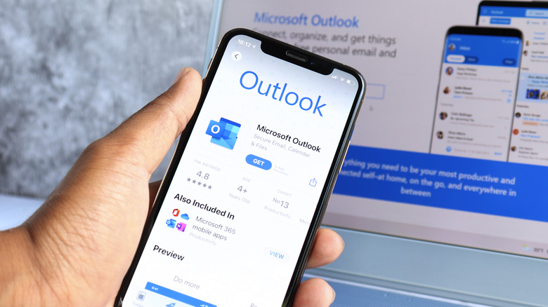 Outlook on phone and laptop