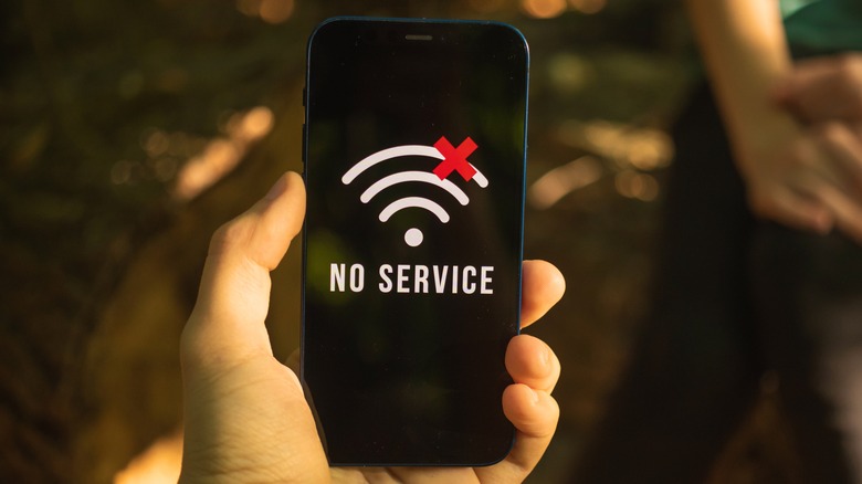 No Service message on smartphone