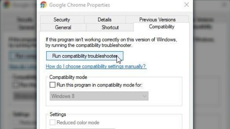 Google Chrome properties